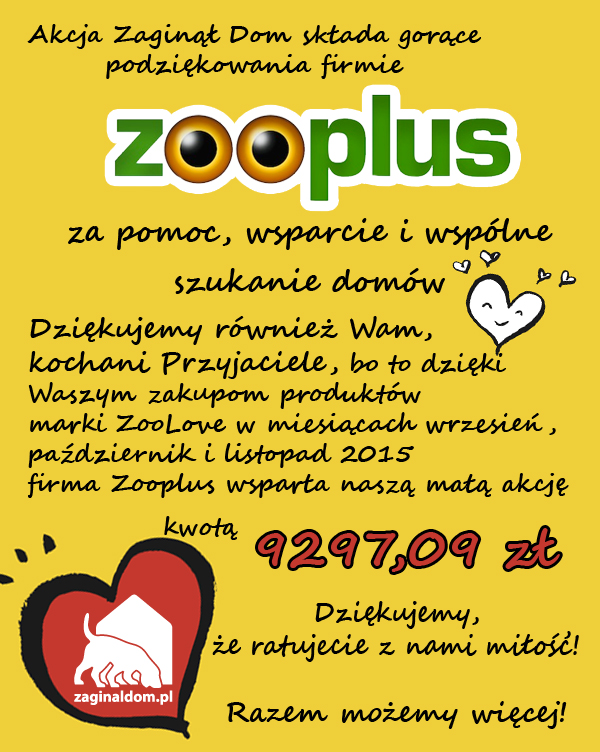 Zooplus podziękowania
